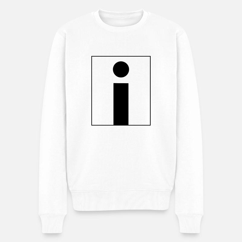 Buchstaben-Alphabet i - Männer Premium Bio Pullover - Weiß