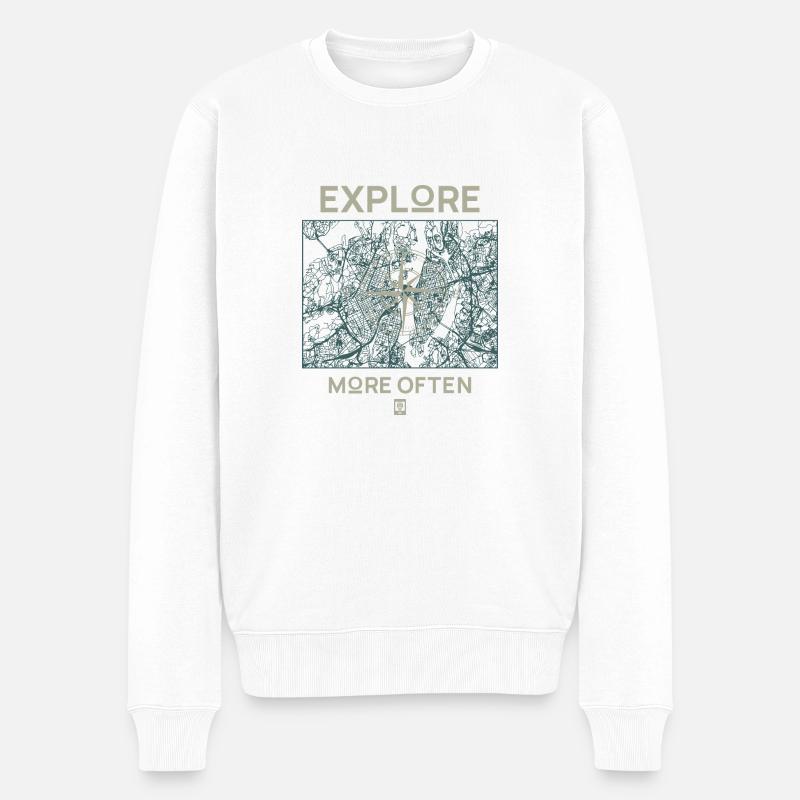 Explorez plus souvent - Pull Premium bio Homme - blanc
