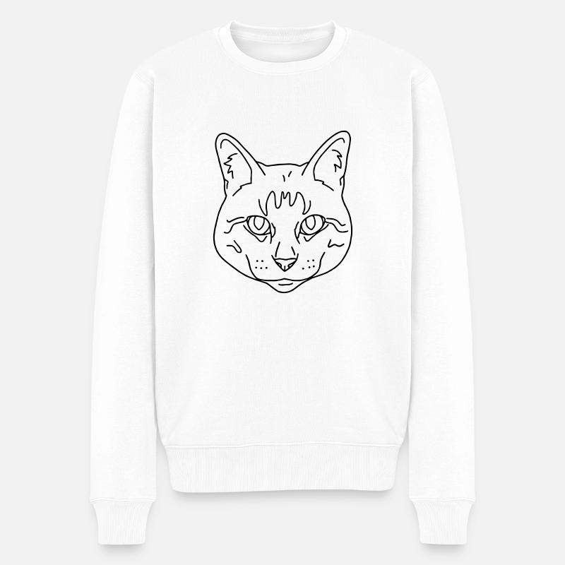 chat - Pull Premium bio Homme - blanc
