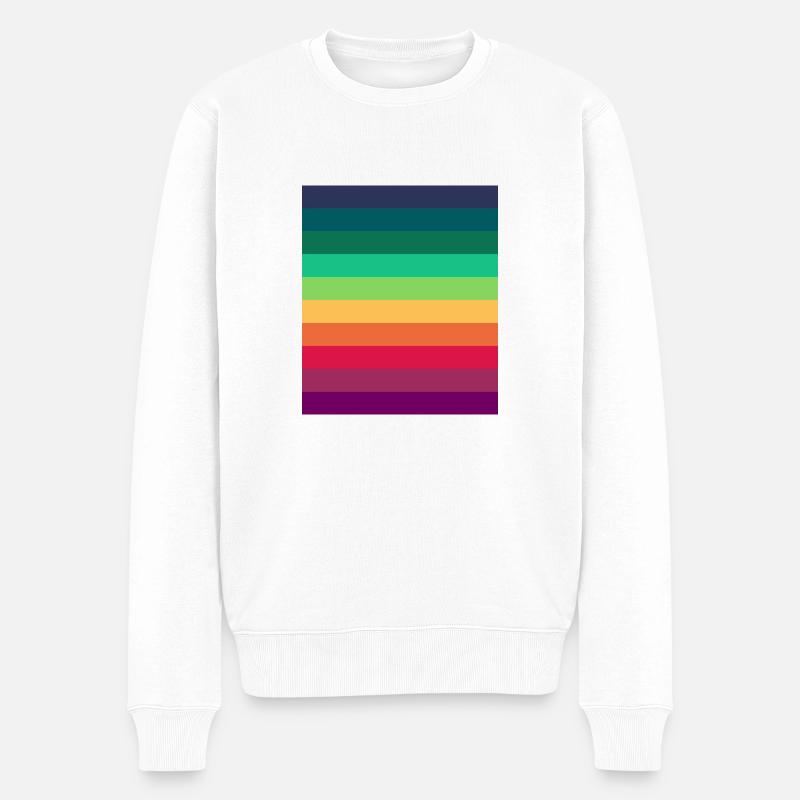 Regenbogen Fläche - Männer Premium Bio Pullover - Weiß