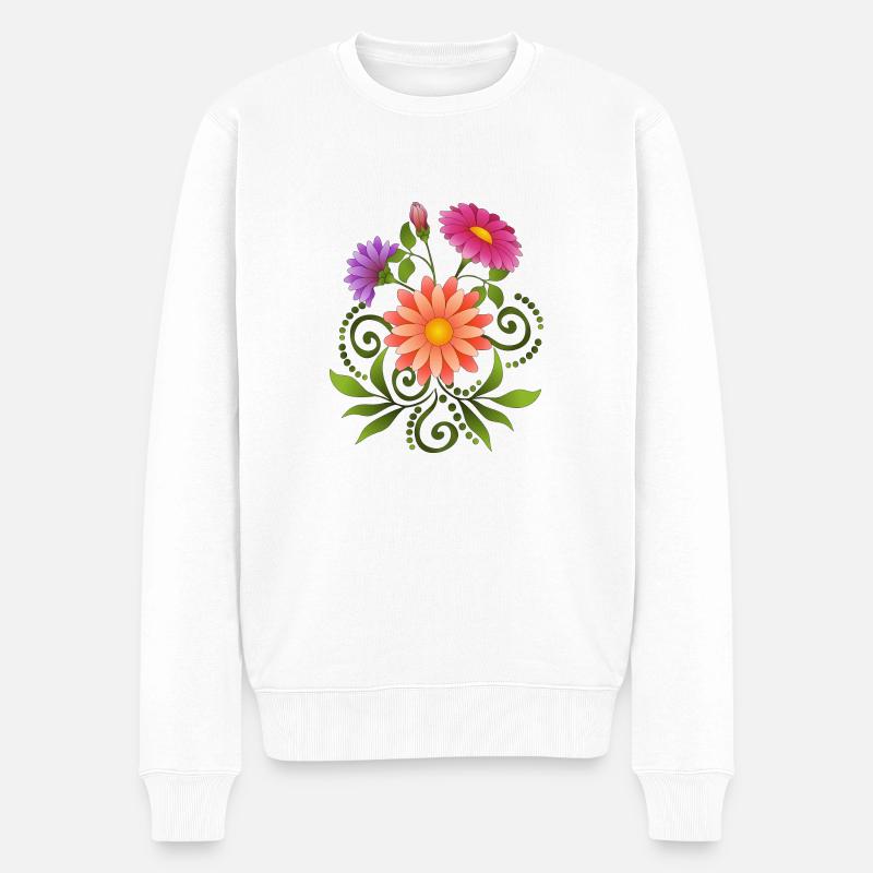 Fleur - Pull Premium bio Homme - blanc