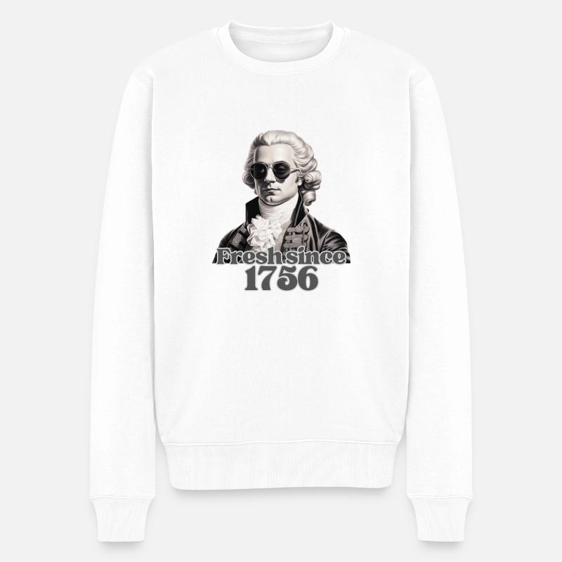 Frischer Mozart - Männer Premium Bio Pullover - Weiß