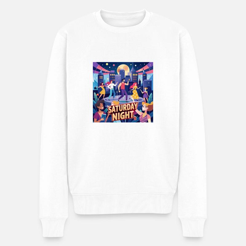 Saturday Night - Männer Premium Bio Pullover - Weiß