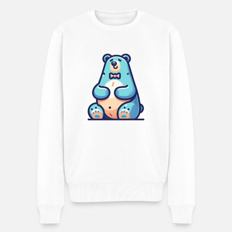 Cool Ice Bear - Männer Premium Bio Pullover - Weiß