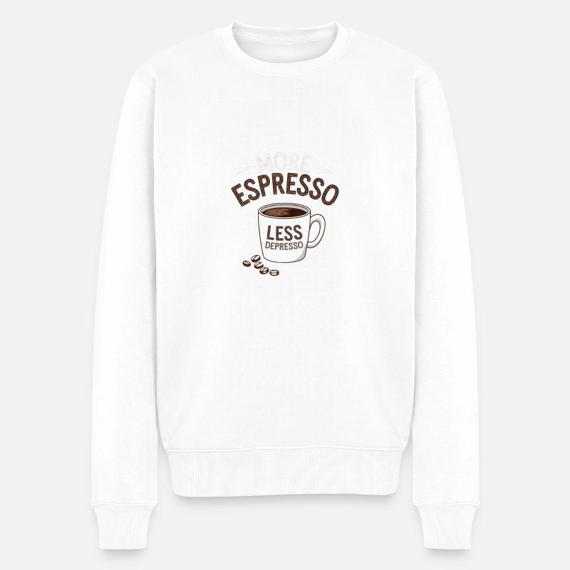 Espresso, Coffee, Kaffee, Latte, Geschenkidee - Männer Premium Bio Pullover - Weiß