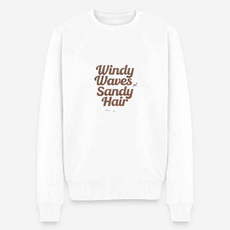 windy waves - Männer Premium Bio Pullover - Weiß