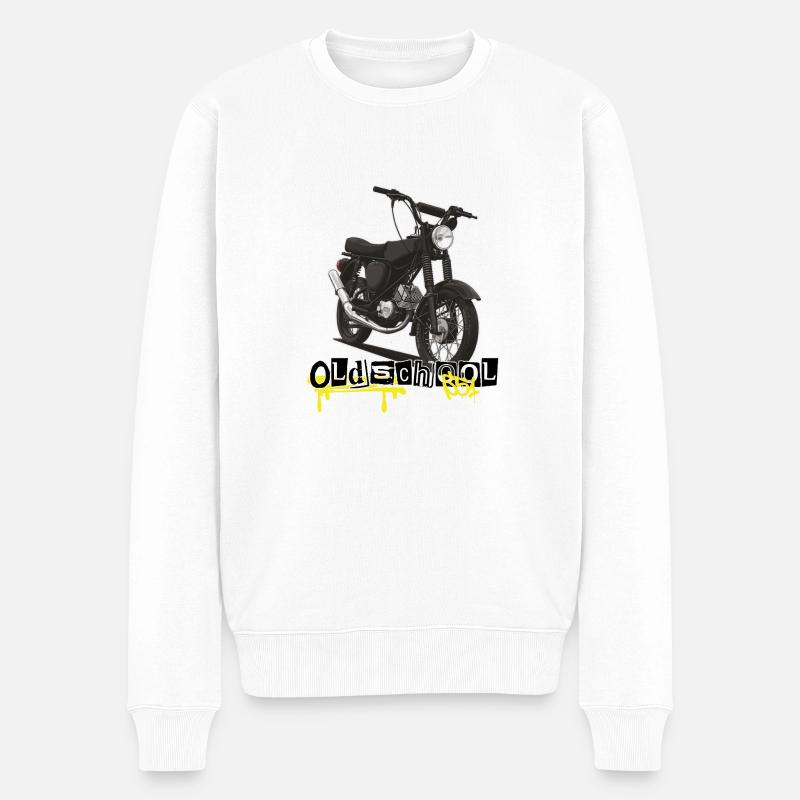 S51 (black) // Illustration - Männer Premium Bio Pullover - Weiß