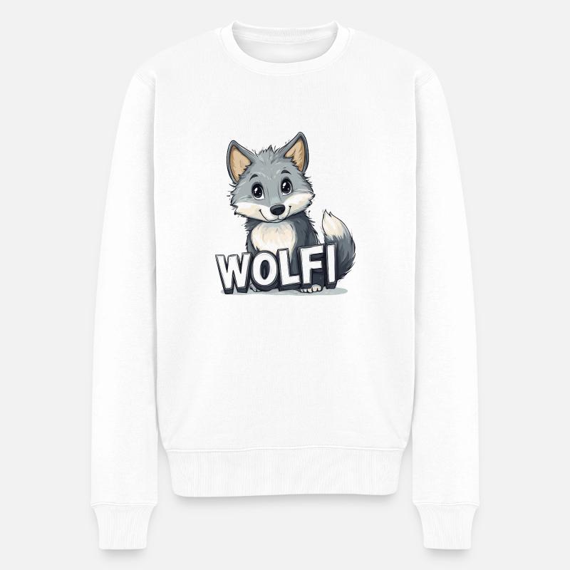 Wolfi - Dein Kosename - Männer Premium Bio Pullover - Weiß