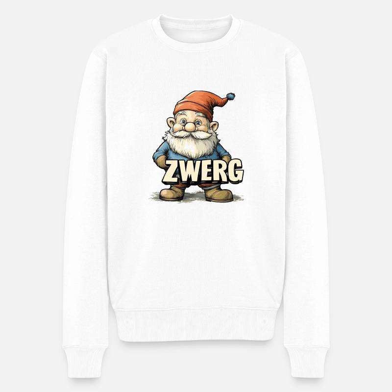Gartenzwerg - Männer Premium Bio Pullover - Weiß