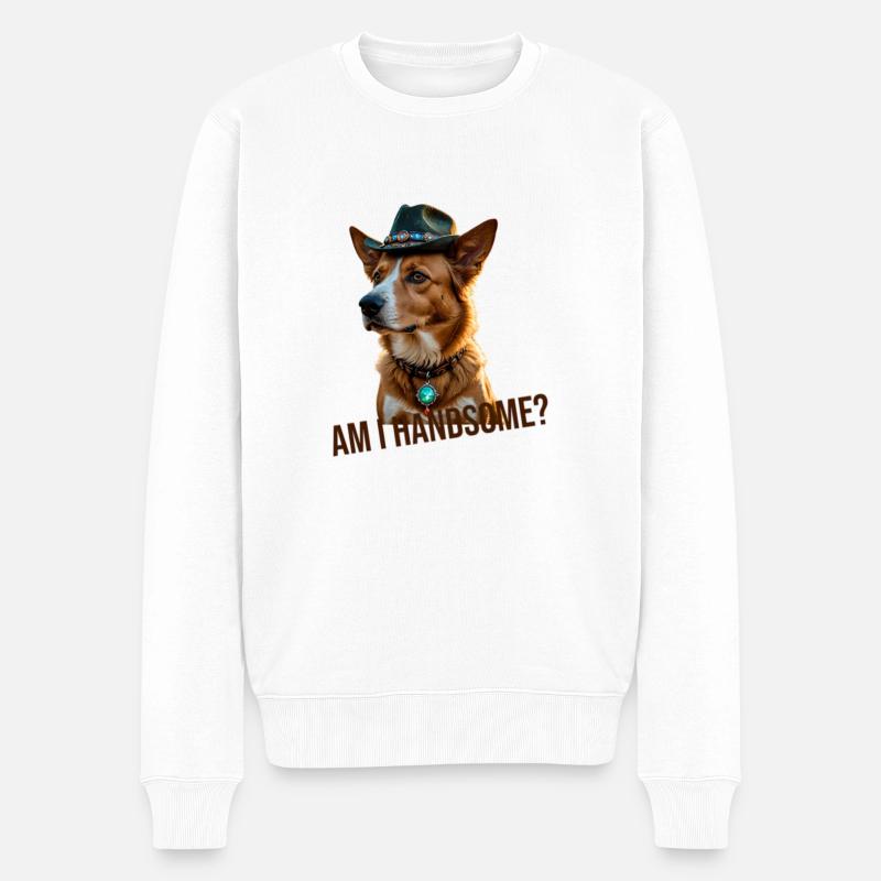 Cool dog - Männer Premium Bio Pullover - Weiß