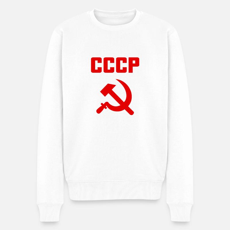 Soviet - Hammer und Sichel Sowjetunion - Kommunist - Männer Premium Bio Pullover - Weiß