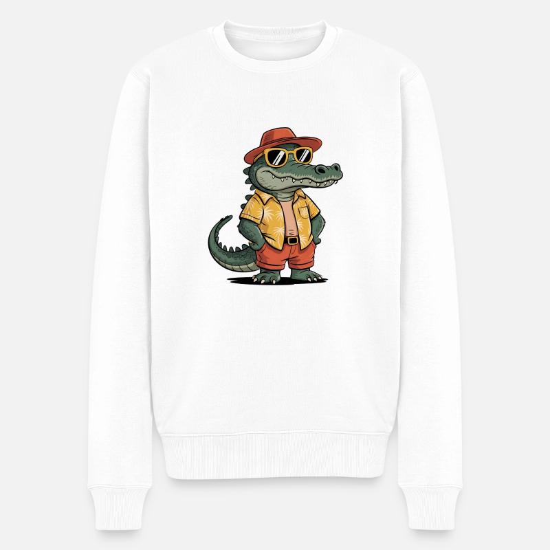 Alligator Funny Summer - Pull Premium bio Homme - blanc
