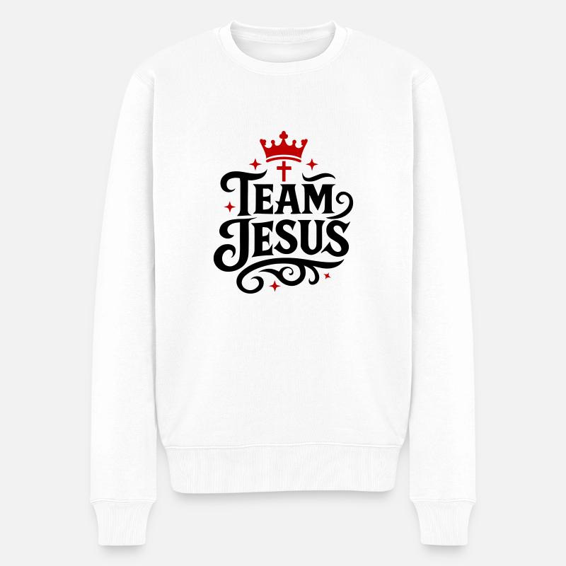 Couronne de l’équipe Jésus - Pull Premium bio Homme - blanc