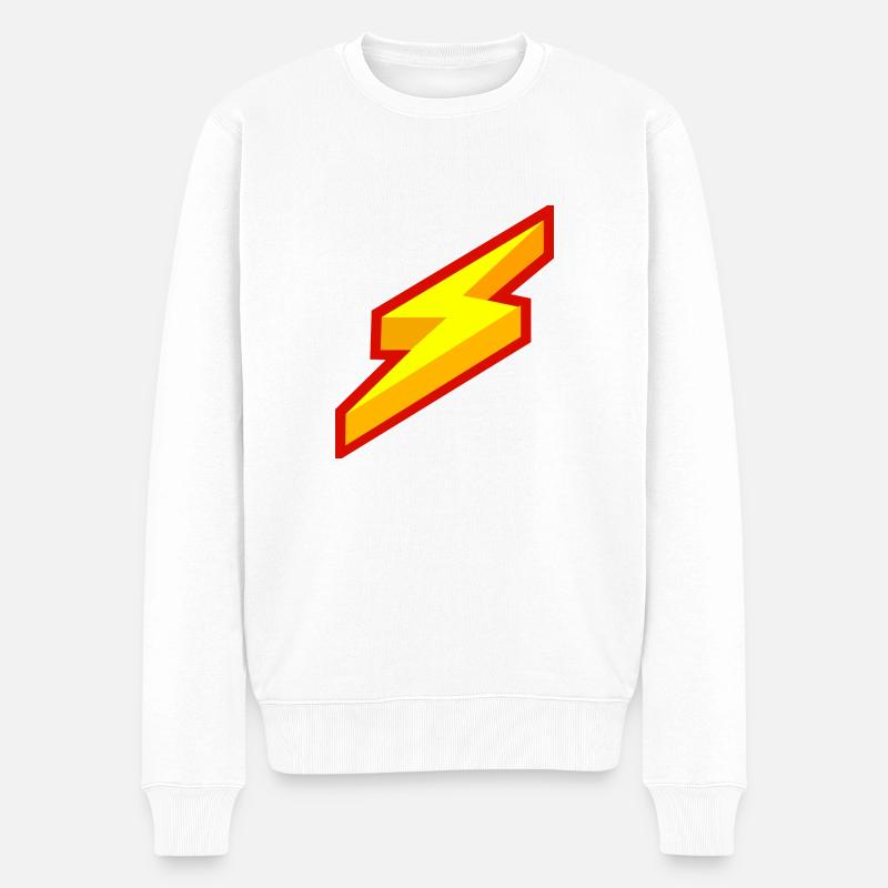 Blitz Comic Symbol - Männer Premium Bio Pullover - Weiß