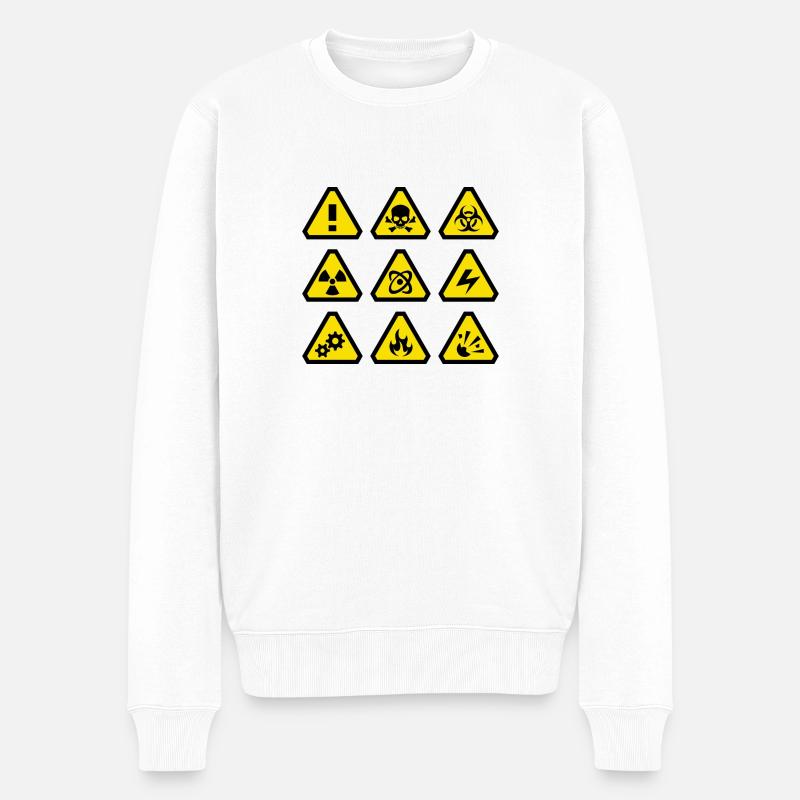 danger - Pull Premium bio Homme - blanc