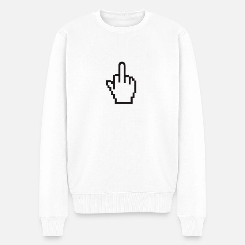 Fu** off zeiger - Männer Premium Bio Pullover - Weiß