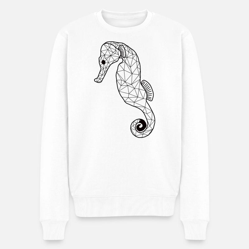 Seahorsee GeomeTRIX - Männer Premium Bio Pullover - Weiß