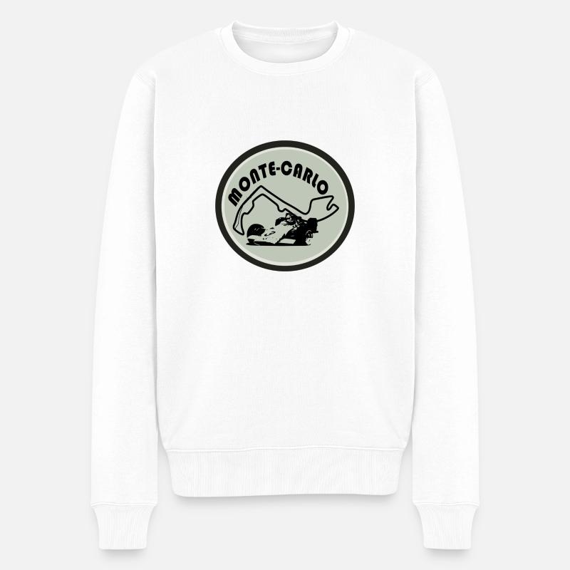 RENNSTRECKE VON MONTE-CARLO - Männer Premium Bio Pullover - Weiß