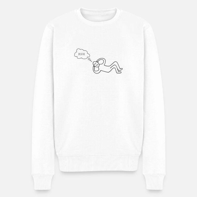 Meditation Guy - Männer Premium Bio Pullover - Weiß