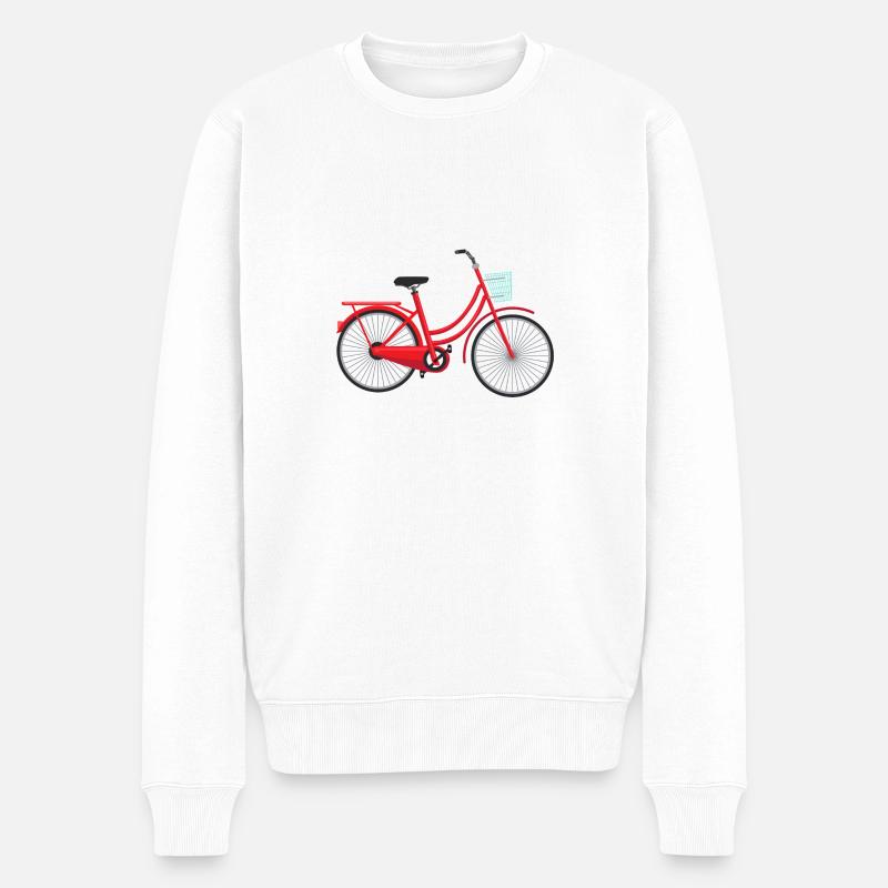 Rotes Fahrrad - Männer Premium Bio Pullover - Weiß