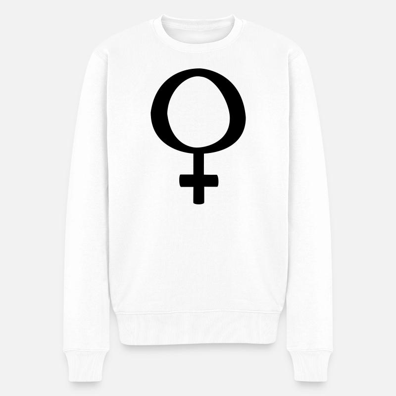 Frauen Symbol - Männer Premium Bio Pullover - Weiß