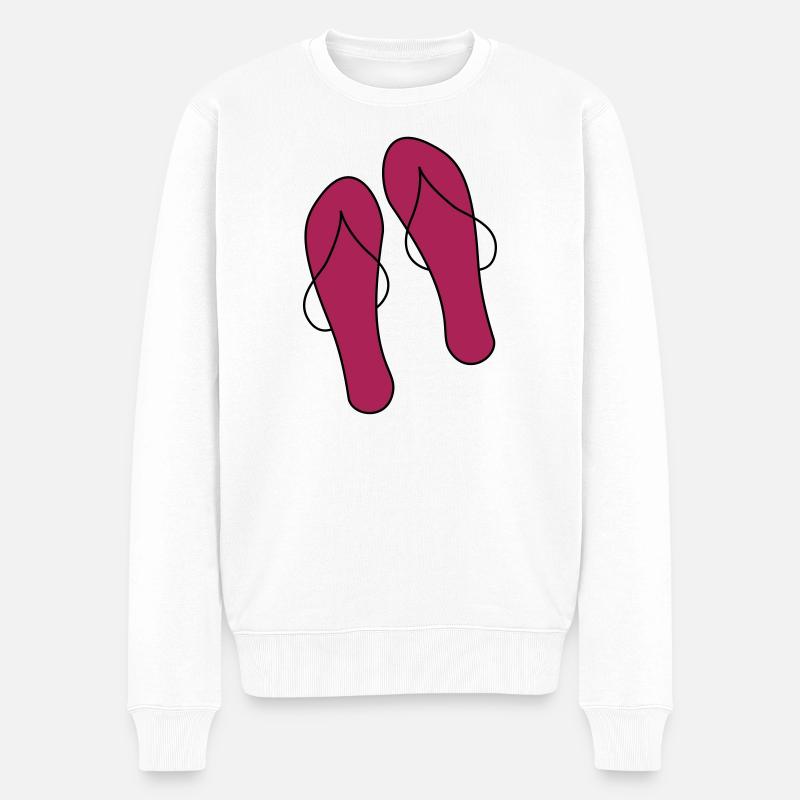 flipflops - Männer Premium Bio Pullover - Weiß