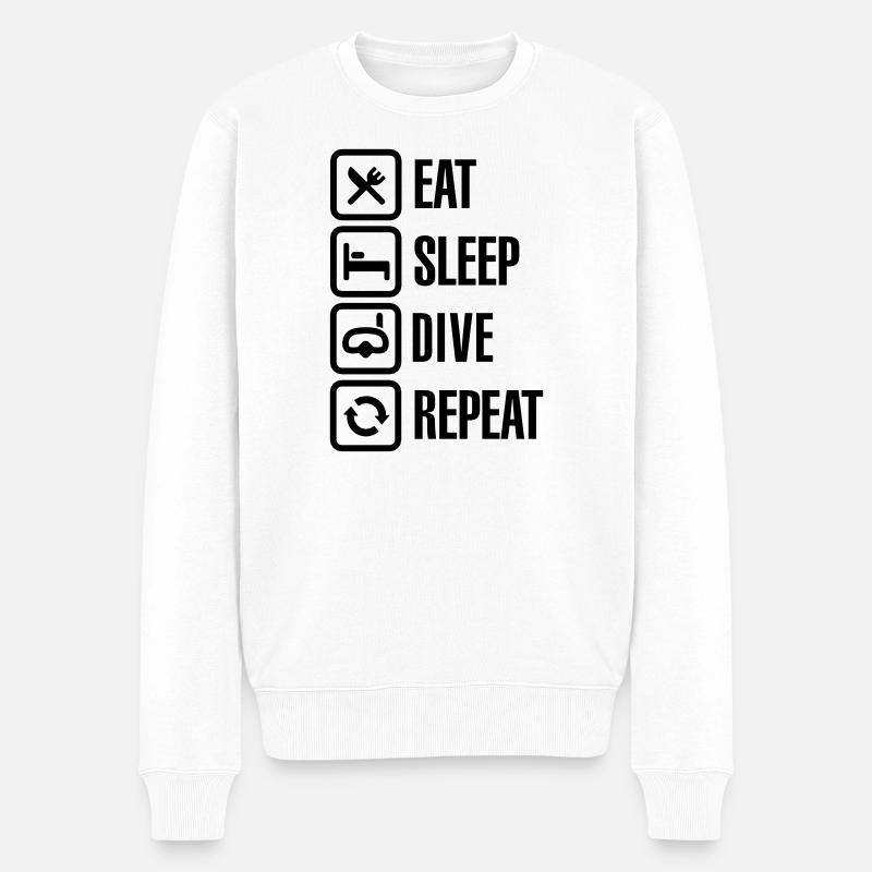 Eat Sleep Dive Repeat - Pull Premium bio Homme - blanc