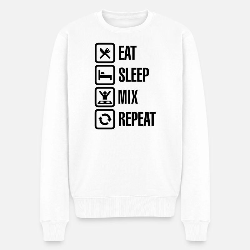 Eat Sleep Mix repeat - Pull Premium bio Homme - blanc