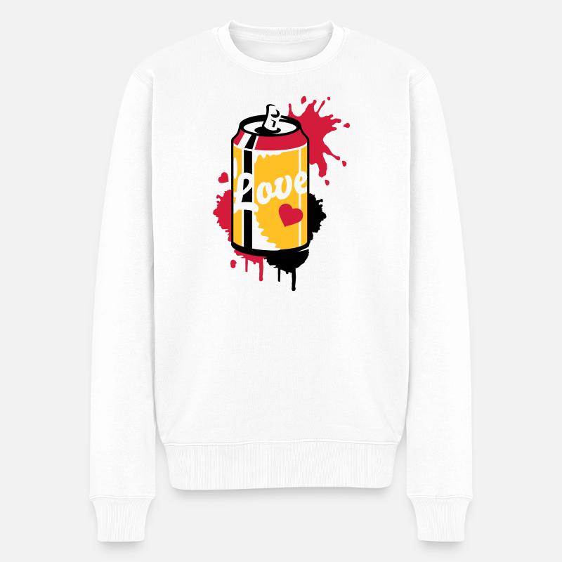 geöffnete Getränkedose im Graffiti Stil - Männer Premium Bio Pullover - Weiß