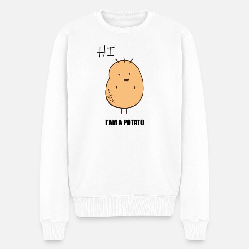 I AM A POTATO - Pull Premium bio Homme - blanc