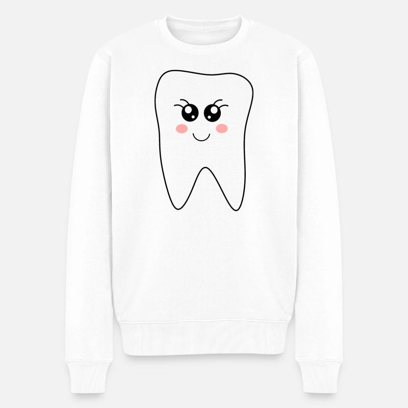 Zahn, Zähne, Zahnarzt Geschenk - Männer Premium Bio Pullover - Weiß
