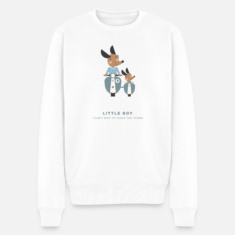 LITTLE BOY, FATHER AND SON - Männer Premium Bio Pullover - Weiß