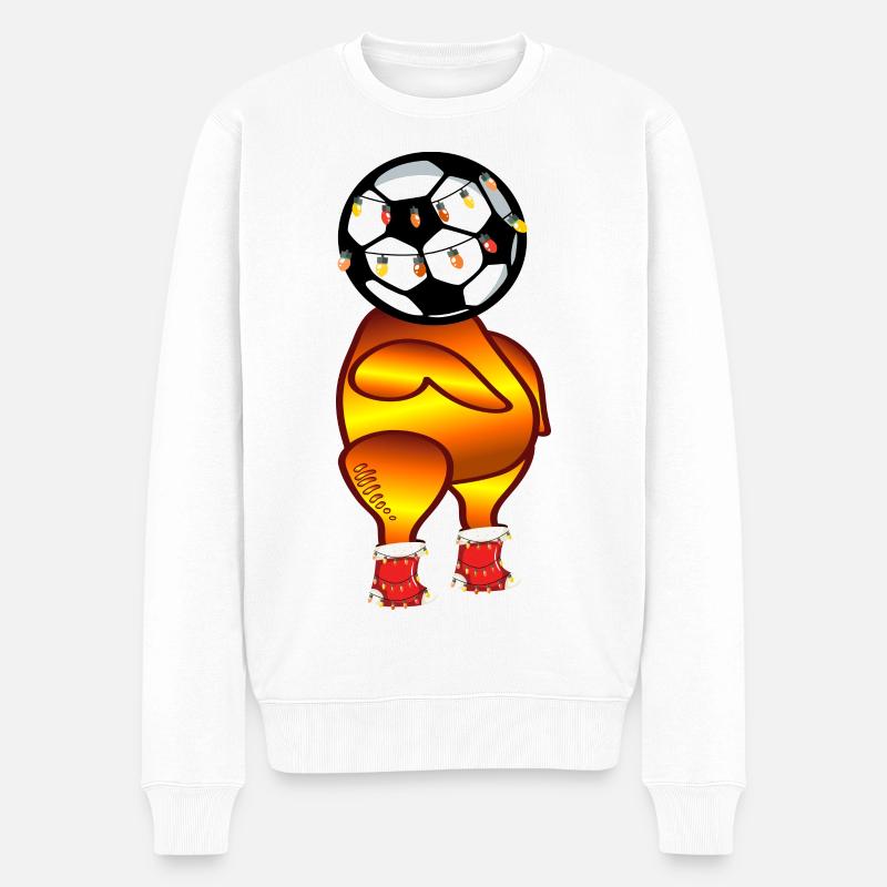 WEIHNACHTEN BRATHÄHNCHEN - GRILLHÜHNER - FUßBALL - Männer Premium Bio Pullover - Weiß