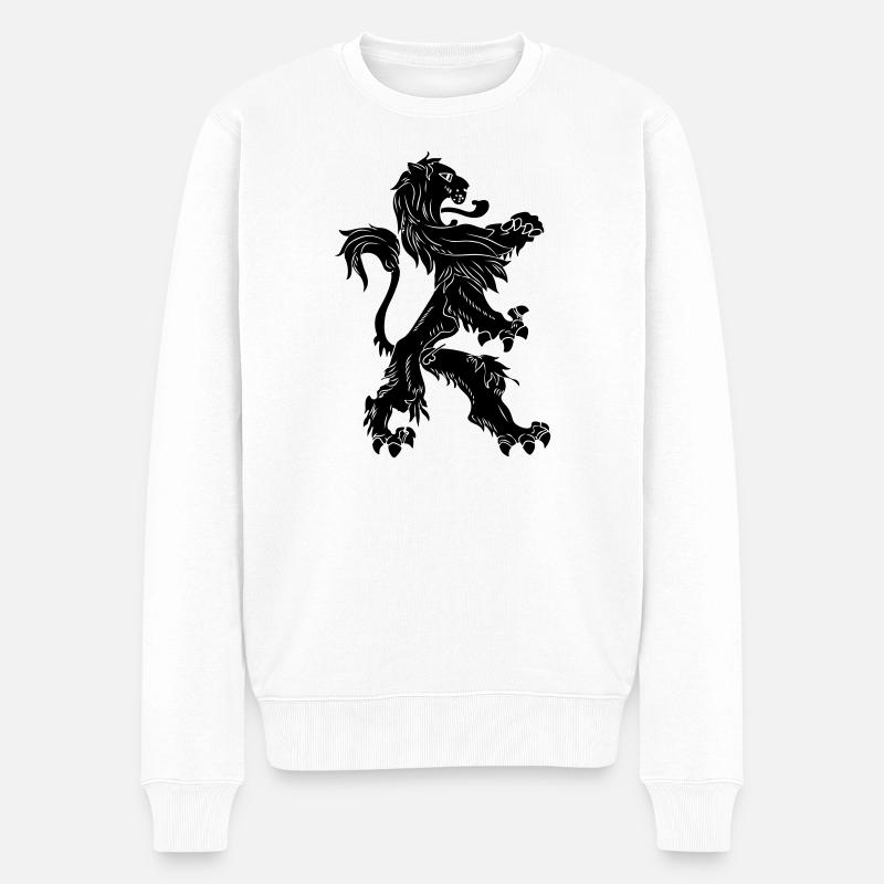 Löwe - Männer Premium Bio Pullover - Weiß