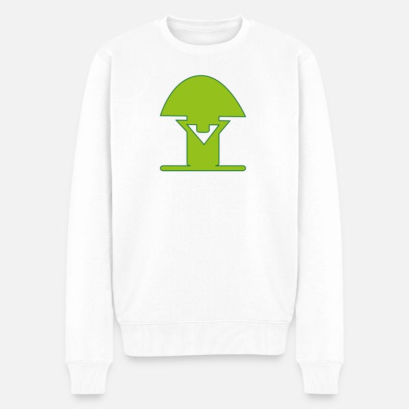 Parteilogo Wächter Pilzgras grün - Männer Premium Bio Pullover - Weiß