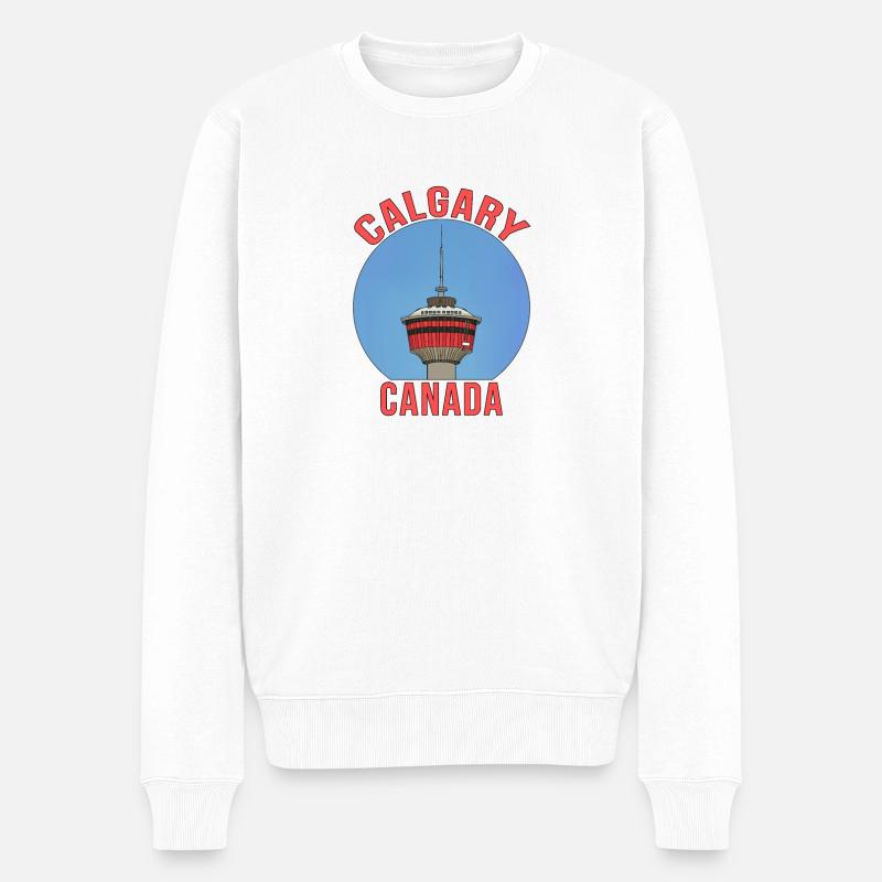 Calgary, Alberta, Kanada - Männer Premium Bio Pullover - Weiß