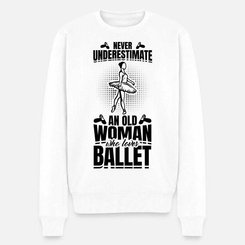 Ballett Oma - Männer Premium Bio Pullover - Weiß