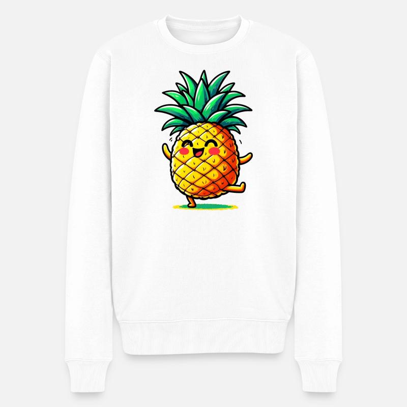 Ananas - Männer Premium Bio Pullover - Weiß