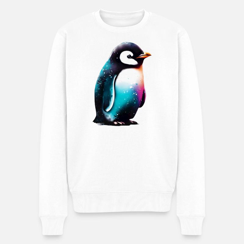 Pinguin - Männer Premium Bio Pullover - Weiß