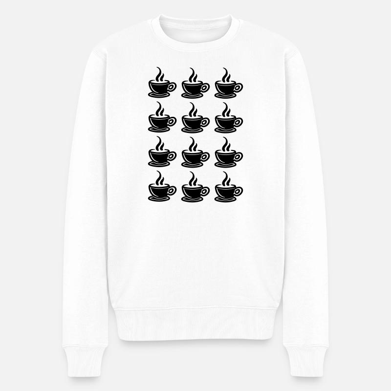 Café - Pull Premium bio Homme - blanc