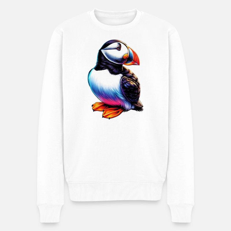 Papageitaucher - Männer Premium Bio Pullover - Weiß