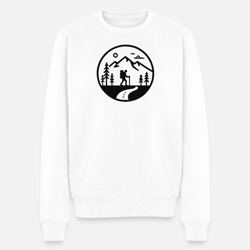 Wandern - Männer Premium Bio Pullover - Weiß
