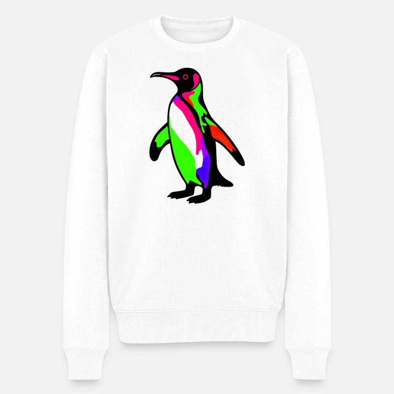 Pinguin - Männer Premium Bio Pullover - Weiß