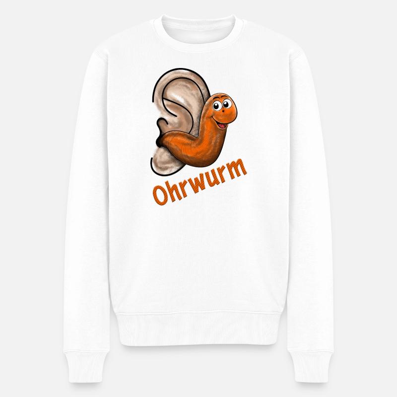 Ohrwurm - Männer Premium Bio Pullover - Weiß