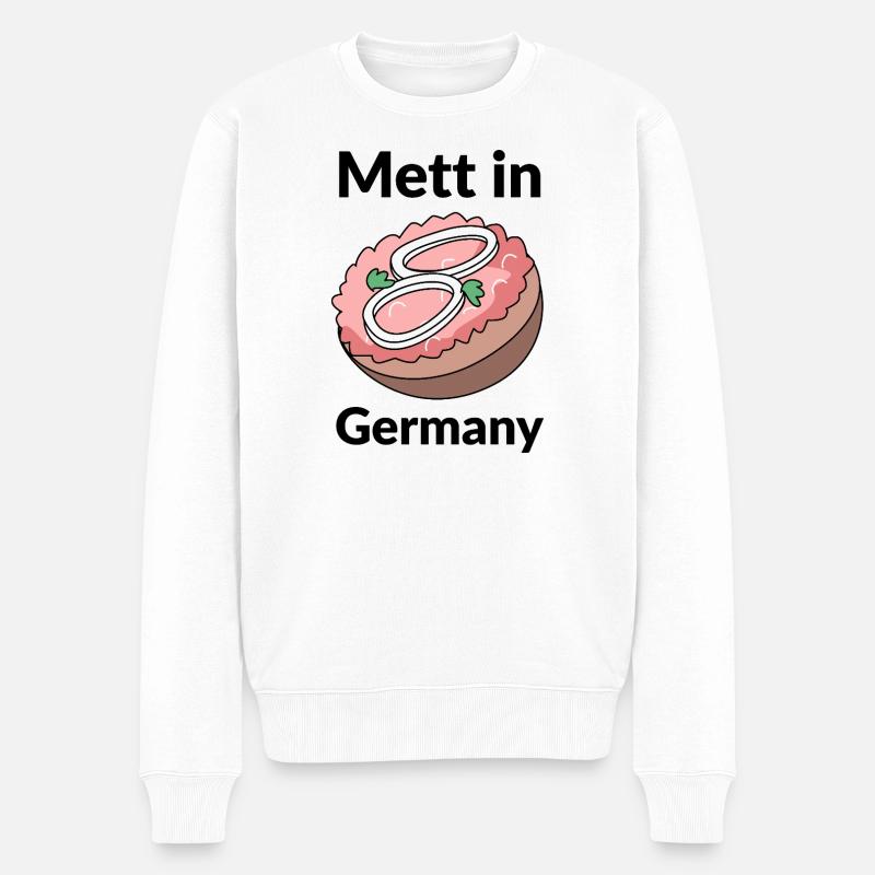 Mett in Germany - Männer Premium Bio Pullover - Weiß