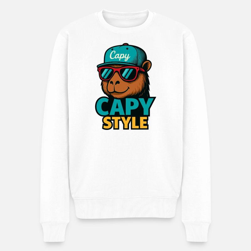 Graphique de casquette style capy - Pull Premium bio Homme - blanc