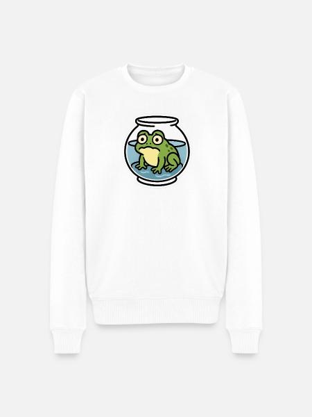 Frog in a Bowl - Men's Premium Organic Jumper - white