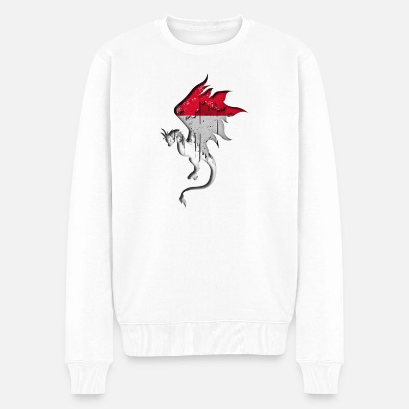 Drapeau indonésien - Drag Silhouette - Pull Premium bio Homme - blanc