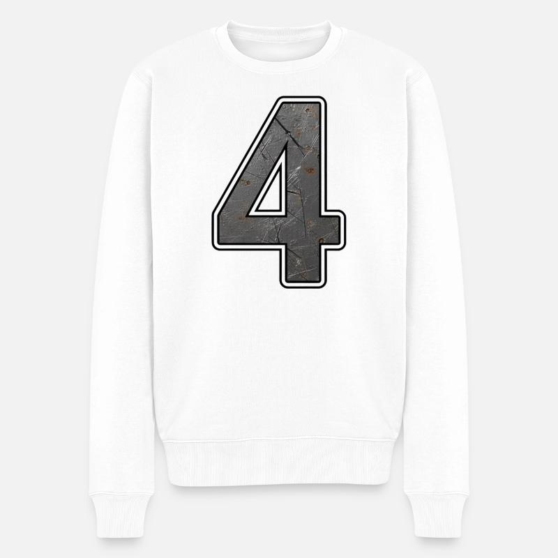 Vier Grunge Metalltextur - Männer Premium Bio Pullover - Weiß