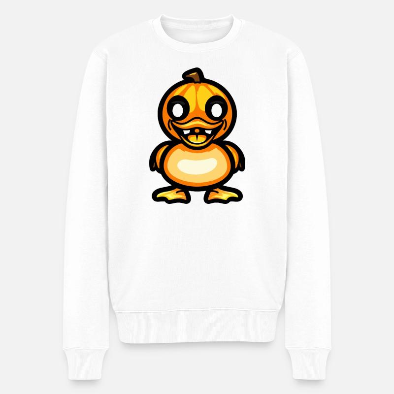 Ente Halloween Comic Lustig - Männer Premium Bio Pullover - Weiß